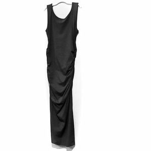 Black Side Ruched Sleeveless Maxi NWOT Sz M